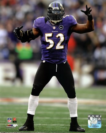 Framed Ray Lewis dances at the end of his final game in Baltimore, January 6, 2013 Print