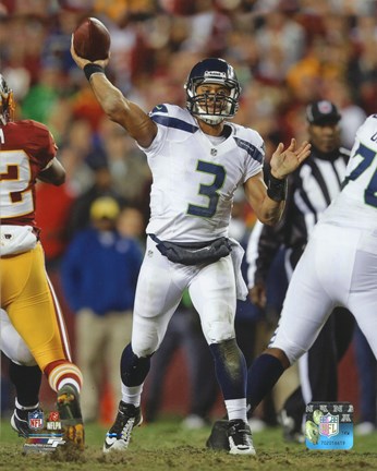Framed Russell Wilson 2012 Playoff Action Print