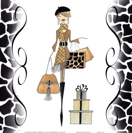 Framed Sleek &amp; Chic Beret Gal Print