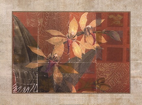 Framed CORAL ORCHIDS I Print