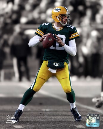 Framed Aaron Rodgers 2012 Spotlight Action Print