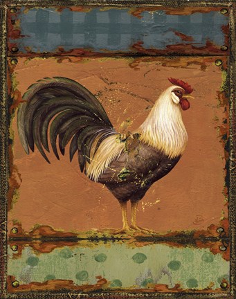 Framed Rooster Portraits III Print