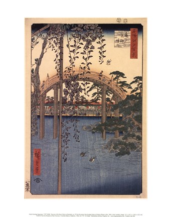 Framed Precincts of the Tenjin Shrine at Kameido, 1856 Print