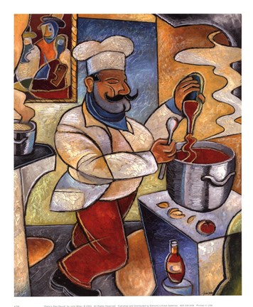 Framed PABLO'S RED SAUCE Print