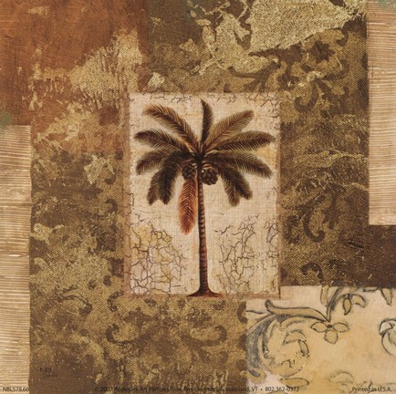 Framed Palm Patchwork I Print