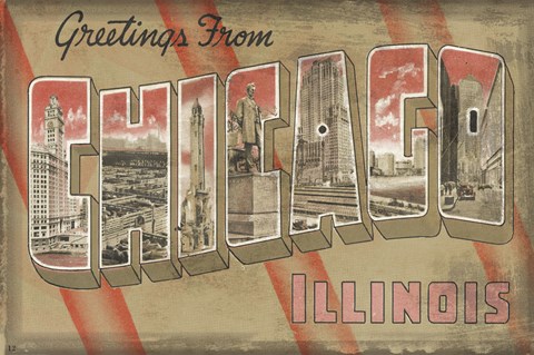 Framed Greetings from Chicago Print