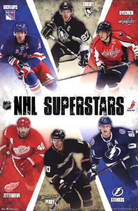 Framed NHL - Superstars 12 Print