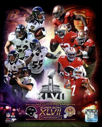 Framed Super Bowl XLVII  Match Up Composite Print