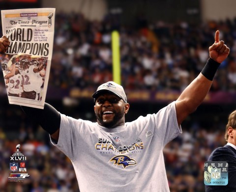 Framed Ray Lewis Super Bowl XLVII Celebration Print