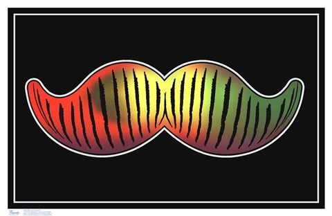 Framed Black Light - Mustache Print