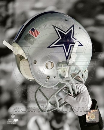Framed Dallas Cowboys Helmet Spotlight Print