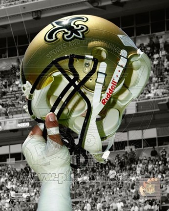 Framed New Orleans Saints Helmet Spotlight Print