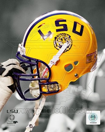 Framed Louisiana State University Tigers Helmet Spotlight Print