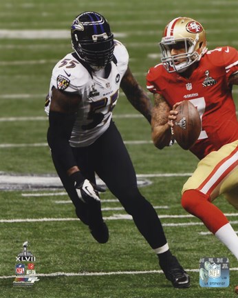 Framed Terrell Suggs Super Bowl XLVII Action Print