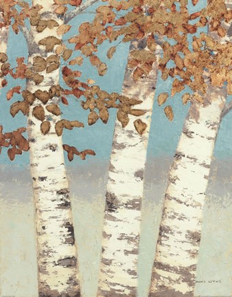 Framed Golden Birches III Print