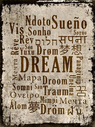 Framed Dream in Multiple Languages Print