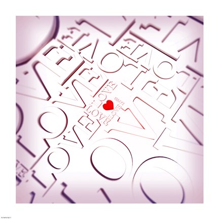 Framed Love Type Pattern Print