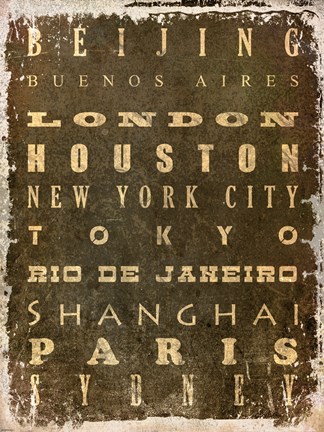 Framed World Cities Print