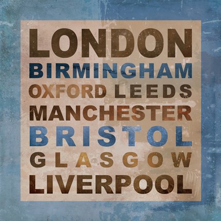 Framed United Kingdom Cities II Print