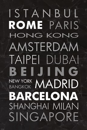 Framed World Cities II Print