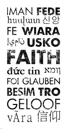 Framed Faith Languages Print