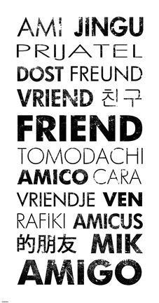 Framed Friend Languages Print