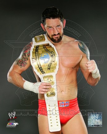 Framed Wade Barrett with the Intercontinental Championship Belt 2012 Posed Print