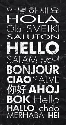 Framed Hello in Different Languages Print