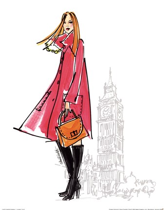 Framed Colorful Fashion I - London Print