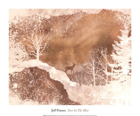 Framed Deer In The Mist Print