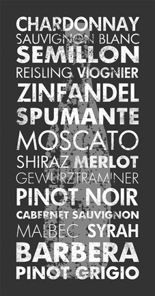 Framed Wine Around the World Print