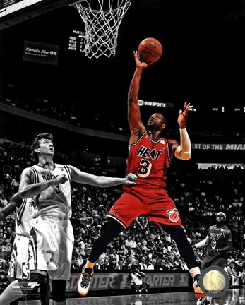 Framed Dwyane Wade 2012-13 Spotlight Action Print