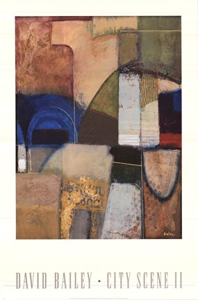 Framed City Scene II Print