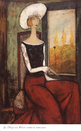 Framed La Chapeau Blanc Print