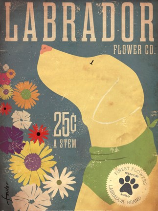 Framed Labrador Flower Co. Print