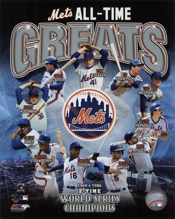 Framed New York Mets All Time Greats Composite Print