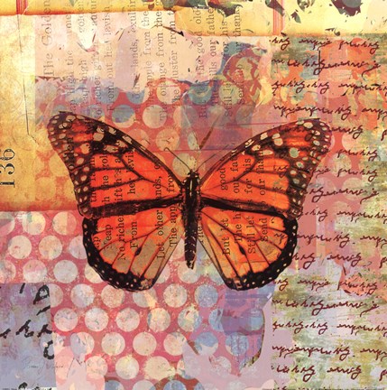 Framed Homespun Butterfly IV Print