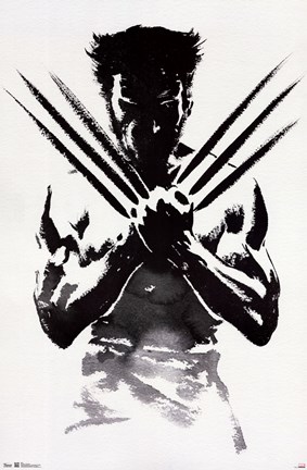 Framed Wolverine - black and white Print