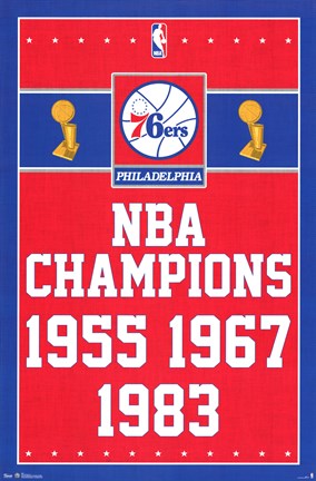 Framed Philadelphia 76ers - Champions 13 Print