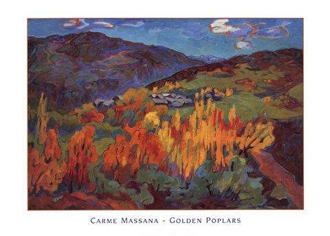 Framed Golden Poplars Print