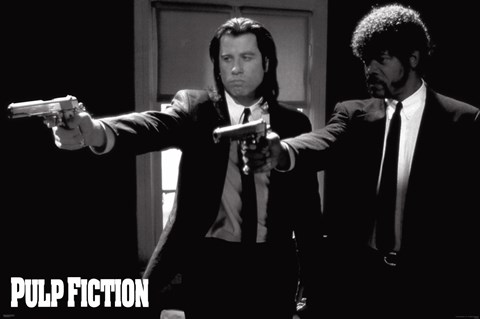 Framed Pulp Fiction - Duo Guns Print