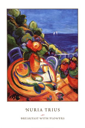 Framed Breakfast with Flowers Print