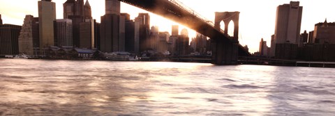 Framed Manhattan and the Brooklyn Bridge Print