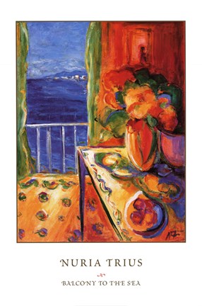 Framed Balcony to the Sea Print