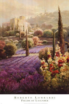 Framed Fields of Lavender Print