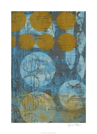 Framed Textured Circles I Print