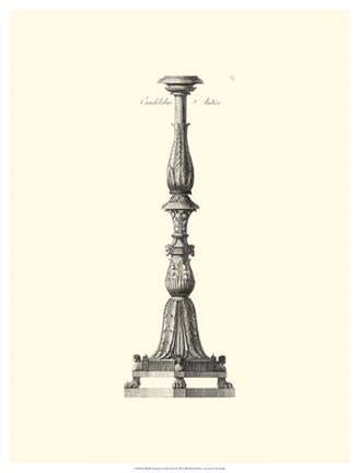 Framed B&amp;W Antique Candlestick II Print