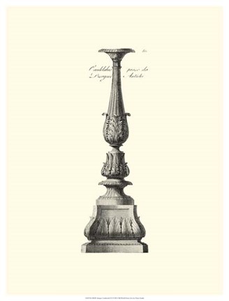 Framed B&amp;W Antique Candlestick IV Print