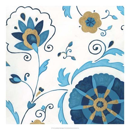 Framed Non-Embellished Gilded Indigo IV Print