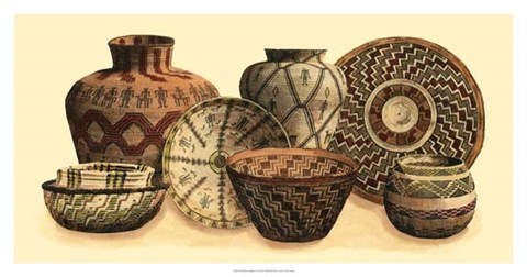 Framed Hand Woven Baskets VI Print